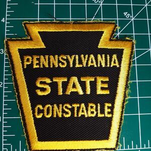"Pennsylvania State Constable" vintage patch (golden yellow on blk) Unfinished